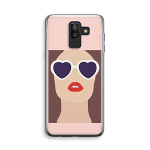 CaseCompany Red lips: Samsung Galaxy J8 (2018) Transparant Hoesje