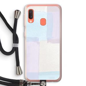 CaseCompany Square pastel: Samsung Galaxy A20e Transparant Hoesje met koord
