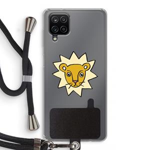CaseCompany Kleine leeuw: Samsung Galaxy A12 Transparant Hoesje met koord