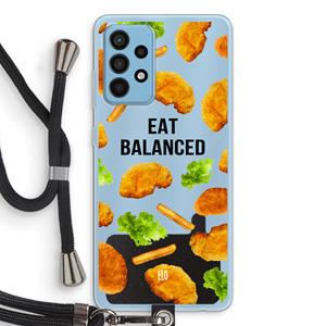 CaseCompany Eat Balanced: Samsung Galaxy A52 Transparant Hoesje met koord