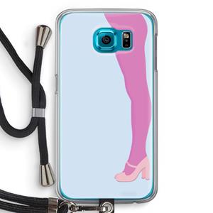 CaseCompany Pink panty: Samsung Galaxy S6 Transparant Hoesje met koord
