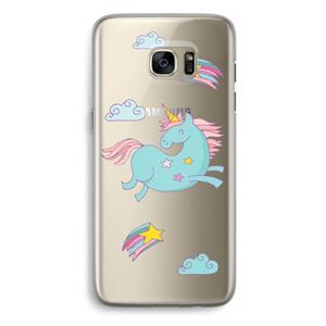 CaseCompany Vliegende eenhoorn: Samsung Galaxy S7 Edge Transparant Hoesje