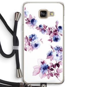 CaseCompany Waterverf bloemen: Samsung Galaxy A5 (2016) Transparant Hoesje met koord