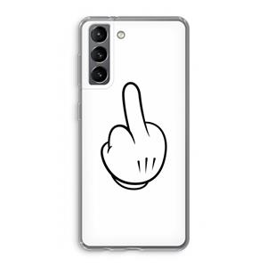 CaseCompany Middle finger white: Samsung Galaxy S21 Transparant Hoesje