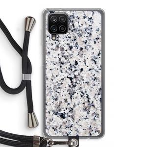 CaseCompany Gespikkelde marmer: Samsung Galaxy A12 Transparant Hoesje met koord