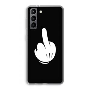 CaseCompany Middle finger black: Samsung Galaxy S21 Transparant Hoesje