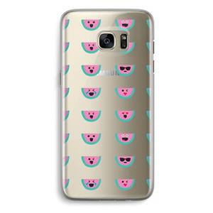 CaseCompany Smiley watermeloenprint: Samsung Galaxy S7 Edge Transparant Hoesje