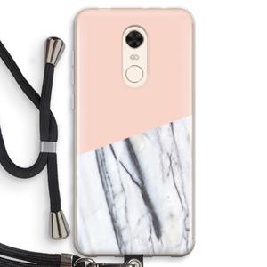 CaseCompany A touch of peach: Xiaomi Redmi 5 Transparant Hoesje met koord