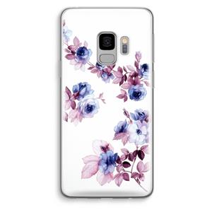 CaseCompany Waterverf bloemen: Samsung Galaxy S9 Transparant Hoesje
