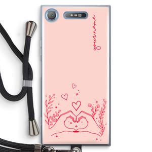 CaseCompany Love is in the air: Sony Xperia XZ1 Transparant Hoesje met koord