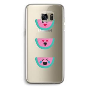 CaseCompany Smiley watermeloen: Samsung Galaxy S7 Edge Transparant Hoesje
