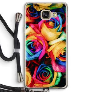 CaseCompany Neon bloemen: Samsung Galaxy A5 (2016) Transparant Hoesje met koord