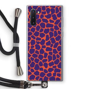CaseCompany Purple Giraffe: Samsung Galaxy Note 10 Transparant Hoesje met koord