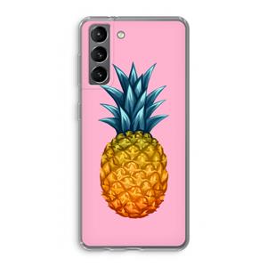 CaseCompany Grote ananas: Samsung Galaxy S21 Transparant Hoesje