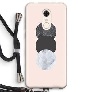 CaseCompany Marmeren cirkels: Xiaomi Redmi 5 Transparant Hoesje met koord
