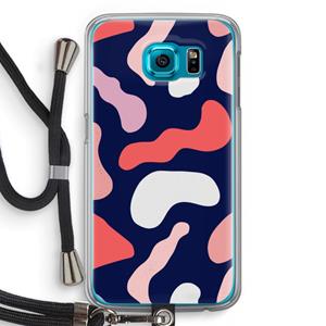 CaseCompany Memphis Shapes Pink: Samsung Galaxy S6 Transparant Hoesje met koord