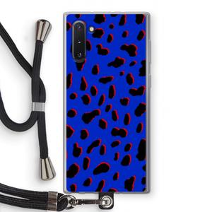 CaseCompany Blue Leopard: Samsung Galaxy Note 10 Transparant Hoesje met koord