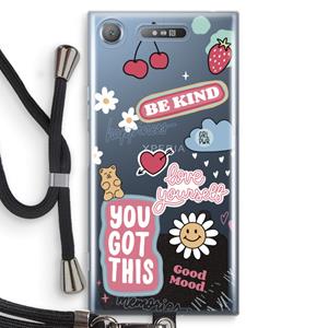 CaseCompany Positivity: Sony Xperia XZ1 Transparant Hoesje met koord