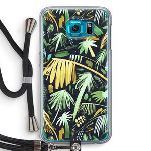 CaseCompany Tropical Palms Dark: Samsung Galaxy S6 Transparant Hoesje met koord
