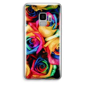 CaseCompany Neon bloemen: Samsung Galaxy S9 Transparant Hoesje