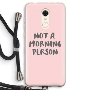 CaseCompany Morning person: Xiaomi Redmi 5 Transparant Hoesje met koord