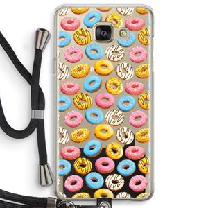 CaseCompany Pink donuts: Samsung Galaxy A5 (2016) Transparant Hoesje met koord