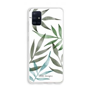 CaseCompany Tropical watercolor leaves: Galaxy A51 4G Transparant Hoesje