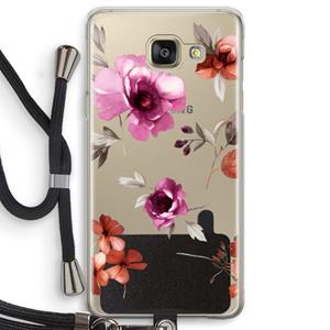 CaseCompany Geschilderde bloemen: Samsung Galaxy A5 (2016) Transparant Hoesje met koord