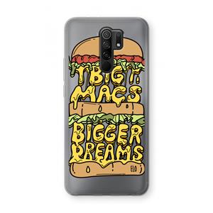 CaseCompany Big Macs Bigger Dreams: Xiaomi Redmi 9 Transparant Hoesje