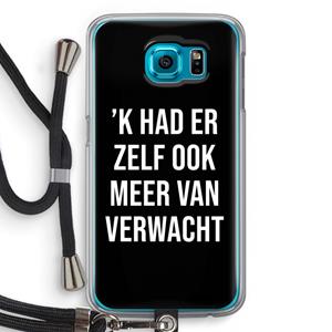 CaseCompany Meer verwacht - Zwart: Samsung Galaxy S6 Transparant Hoesje met koord