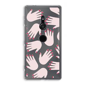 CaseCompany Hands pink: Sony Xperia XZ2 Transparant Hoesje