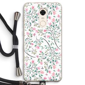 CaseCompany Sierlijke bloemen: Xiaomi Redmi 5 Transparant Hoesje met koord