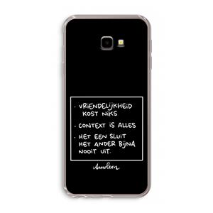 CaseCompany Mijn Motto's: Samsung Galaxy J4 Plus Transparant Hoesje