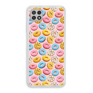 CaseCompany Pink donuts: Samsung Galaxy A22 4G Transparant Hoesje