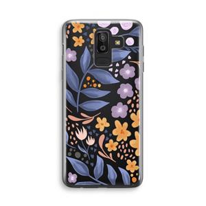 CaseCompany Flowers with blue leaves: Samsung Galaxy J8 (2018) Transparant Hoesje