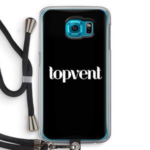 CaseCompany Topvent Zwart: Samsung Galaxy S6 Transparant Hoesje met koord
