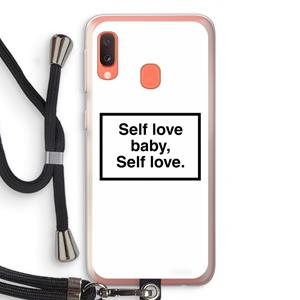 CaseCompany Self love: Samsung Galaxy A20e Transparant Hoesje met koord