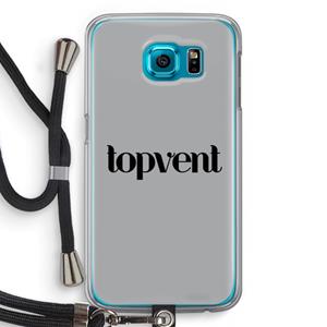 CaseCompany Topvent Grijs Zwart: Samsung Galaxy S6 Transparant Hoesje met koord