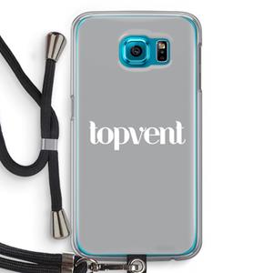 CaseCompany Topvent Grijs Wit: Samsung Galaxy S6 Transparant Hoesje met koord