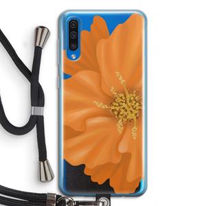 CaseCompany Orange Ellila flower: Samsung Galaxy A50 Transparant Hoesje met koord