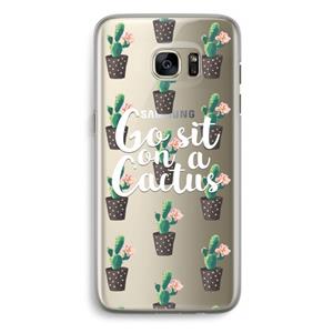 CaseCompany Cactus quote: Samsung Galaxy S7 Edge Transparant Hoesje