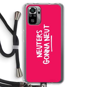 CaseCompany Neuters (roze): Xiaomi Redmi Note 10S Transparant Hoesje met koord