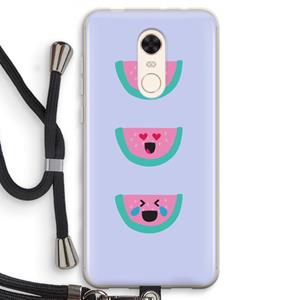 CaseCompany Smiley watermeloen: Xiaomi Redmi 5 Transparant Hoesje met koord