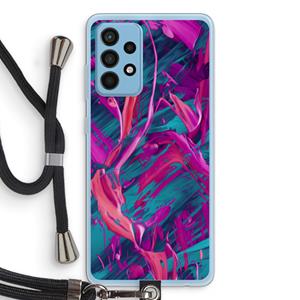CaseCompany Pink Clouds: Samsung Galaxy A52 Transparant Hoesje met koord