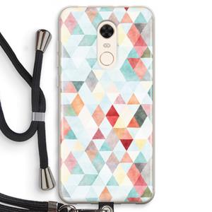 CaseCompany Gekleurde driehoekjes pastel: Xiaomi Redmi 5 Transparant Hoesje met koord