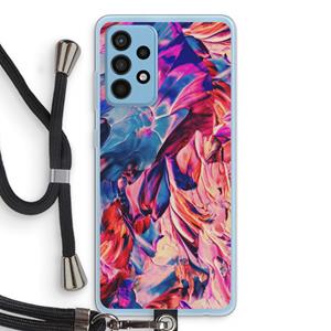 CaseCompany Pink Orchard: Samsung Galaxy A52 Transparant Hoesje met koord
