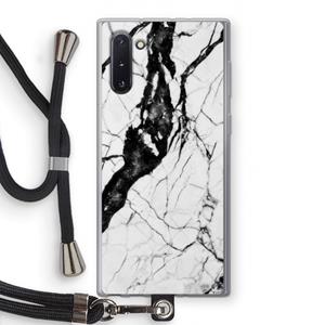 CaseCompany Witte marmer 2: Samsung Galaxy Note 10 Transparant Hoesje met koord