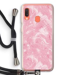 CaseCompany Abstract Painting Pink: Samsung Galaxy A20e Transparant Hoesje met koord