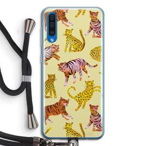 CaseCompany Cute Tigers and Leopards: Samsung Galaxy A50 Transparant Hoesje met koord