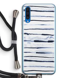 CaseCompany Ink Stripes: Samsung Galaxy A50 Transparant Hoesje met koord
